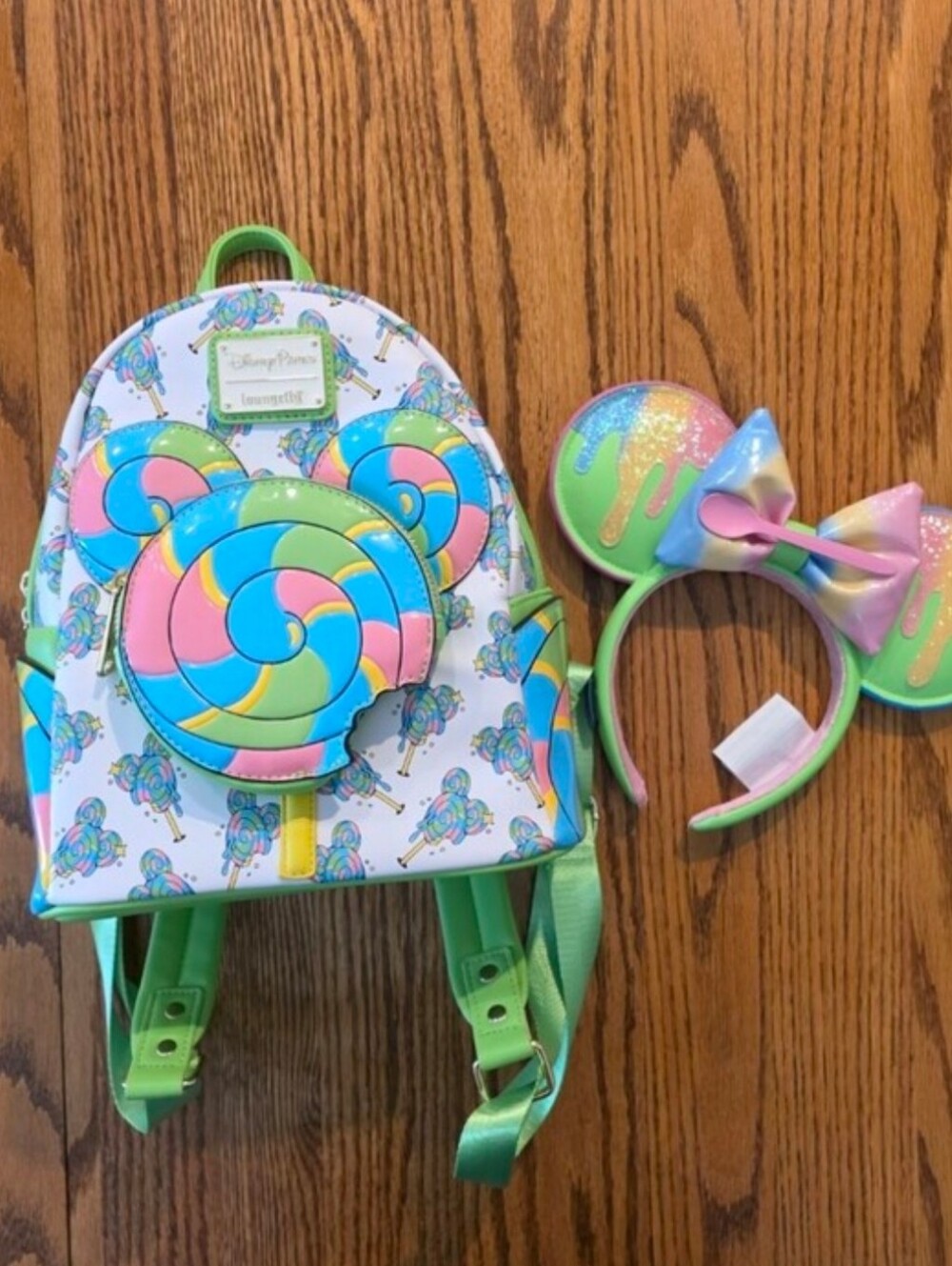Loungefly Disney Parks Eats Pastel Lollipop Mickey Ears MininBackpack Set